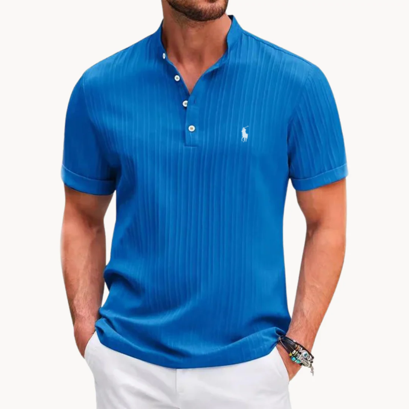 Camiseta Henley Acanalada L.C. - Venta de Liquidación