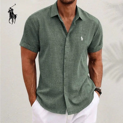 Chemise élégante en lin et coton pour homme