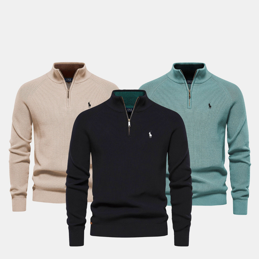 Jersey de cuello con cremallera para hombre (liquidación)