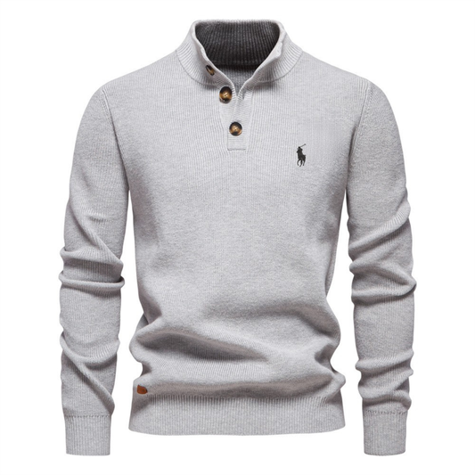 Chandail Henley en maille de qualité supérieure pour homme || Liquidation