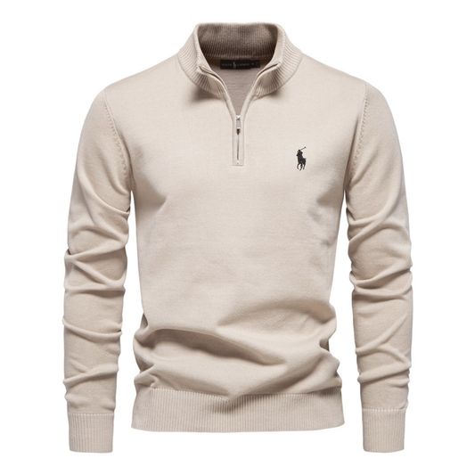 Pull en maille demi-zip premium homme - Vente de liquidation