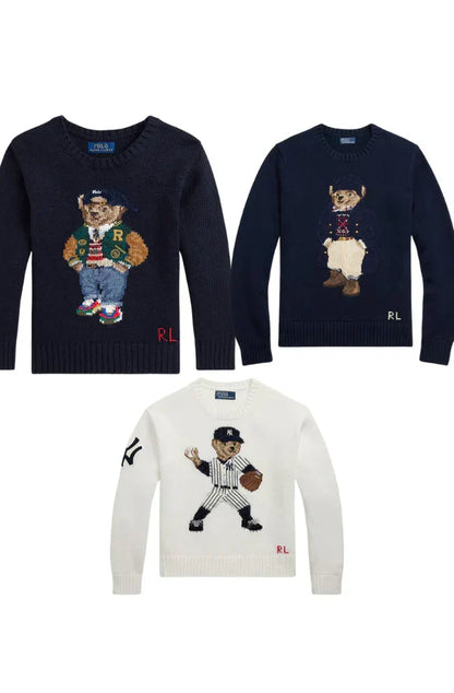 Conjunto para hombre 3 estilos RL Polo Bear Suéter Conjunto YANKEES