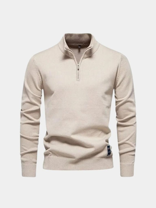 Cardigan Maille Col Zippé Uni