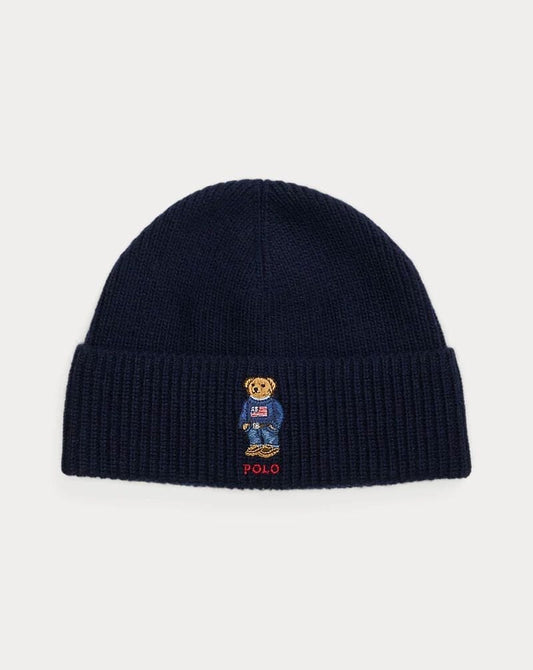 Bonnet en maille côtelée Polo Bear pour homme