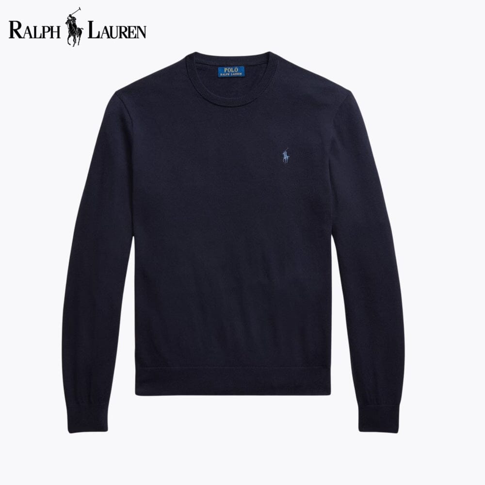 Jersey de cuello redondo de algodón y cachemira para hombre