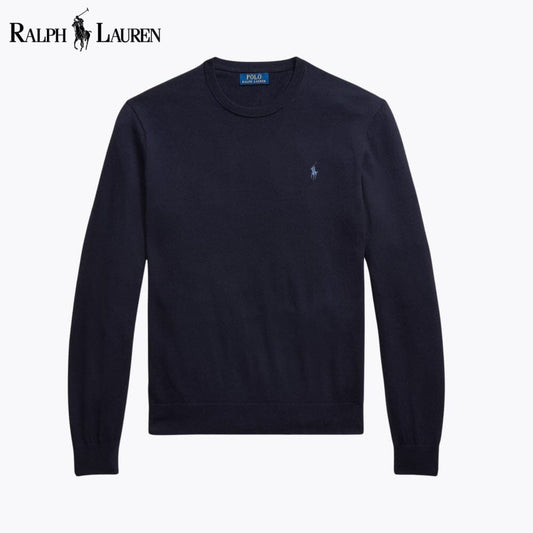 Jersey de cuello redondo de algodón y cachemira para hombre