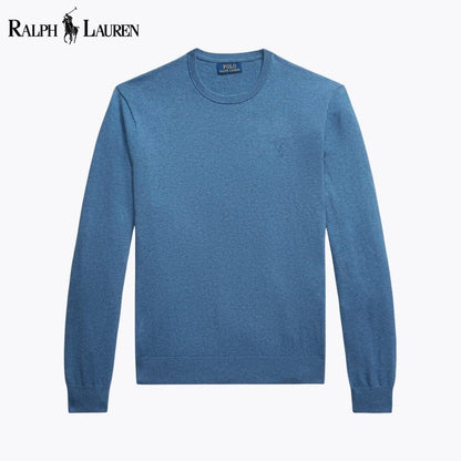 Jersey de cuello redondo de algodón y cachemira para hombre