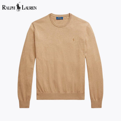 Jersey de cuello redondo de algodón y cachemira para hombre