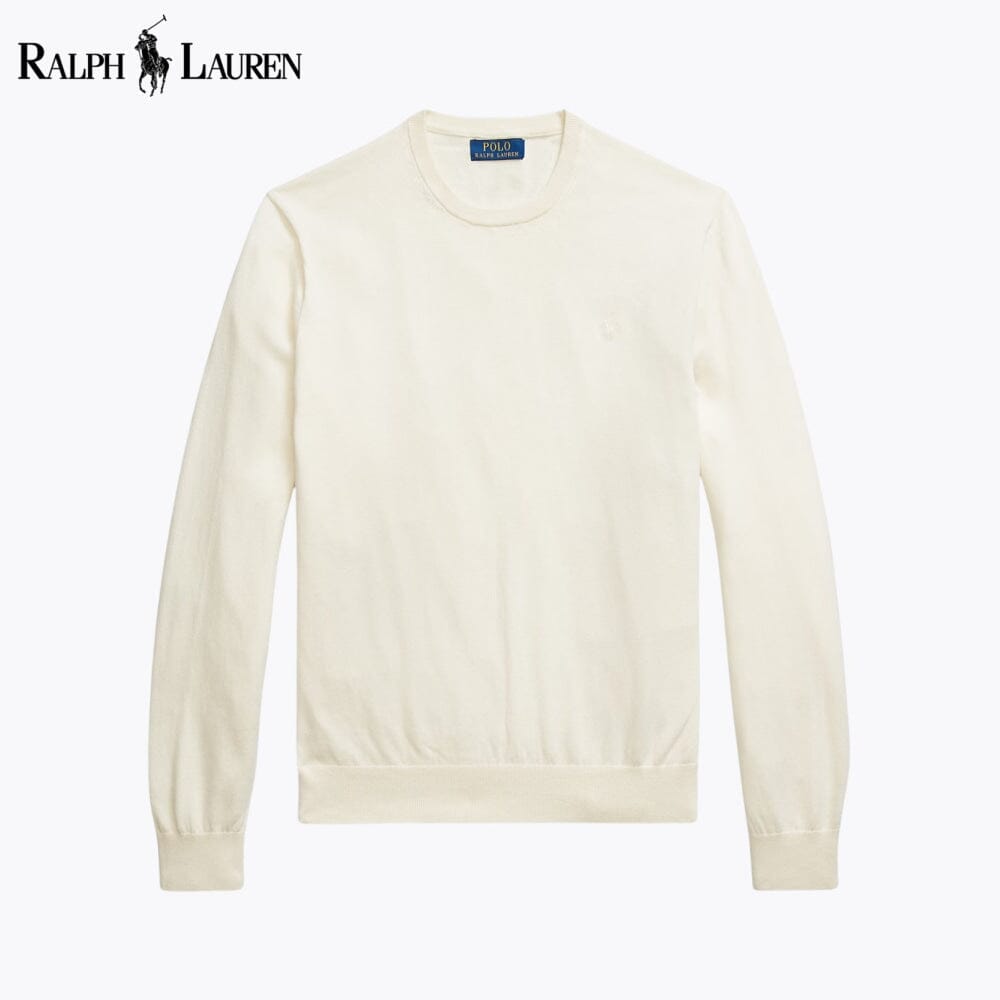 Jersey de cuello redondo de algodón y cachemira para hombre