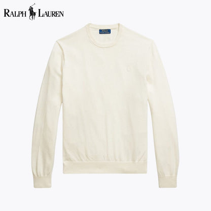 Jersey de cuello redondo de algodón y cachemira para hombre