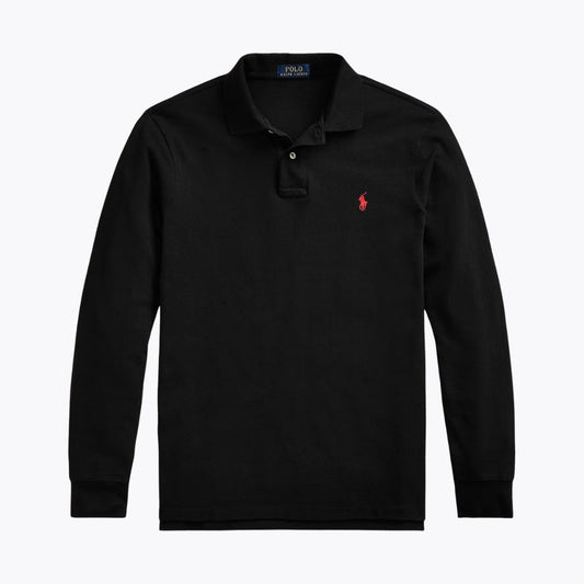 Polo de manga larga de malla para hombre