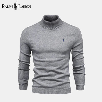 Men's Turtleneck Cable-Knit Wool Knit Sweater