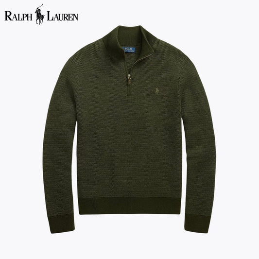 Men's Washable Wool Quarter-Zip Sweater