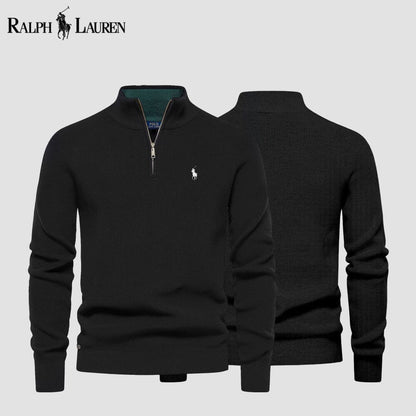 Men's Zip Cable-Knit Wool Knit Sweater