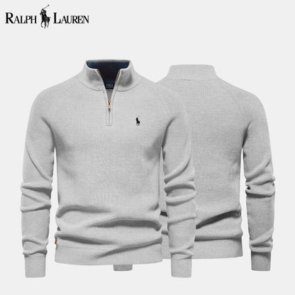 Men's Zip Cable-Knit Wool Knit Sweater